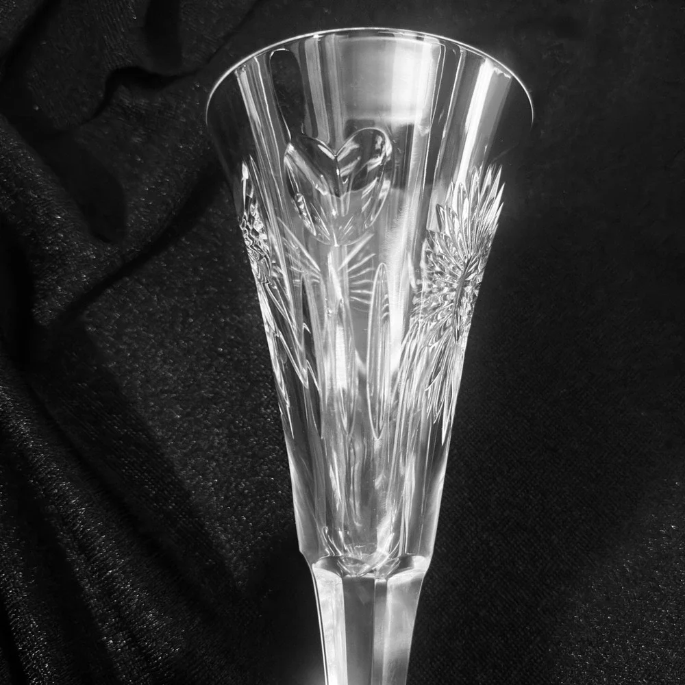 2 Waterford Crystal Millennium Collection Champagne Flutes Set of 2 Signed 9.25